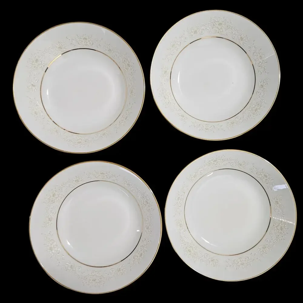 Noritake Dearest 2034 Set of 4 Fruit Bowls Fine China Japan Gold Trim
